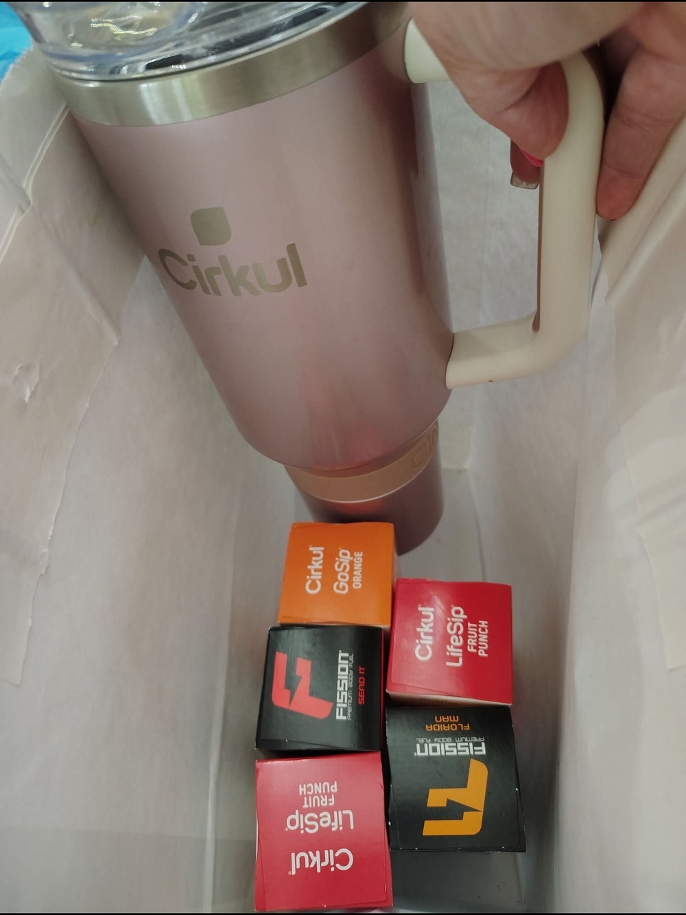 Cirkul Rose Gold Insulated Water Bottle with Handle